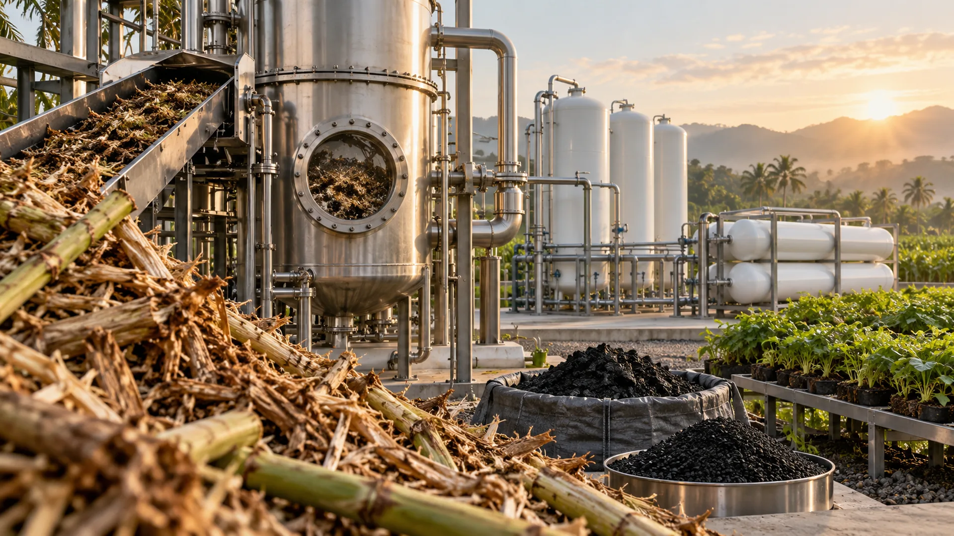 Biological resources, industrial processing, advanced materials and cultivation operating as one connected system